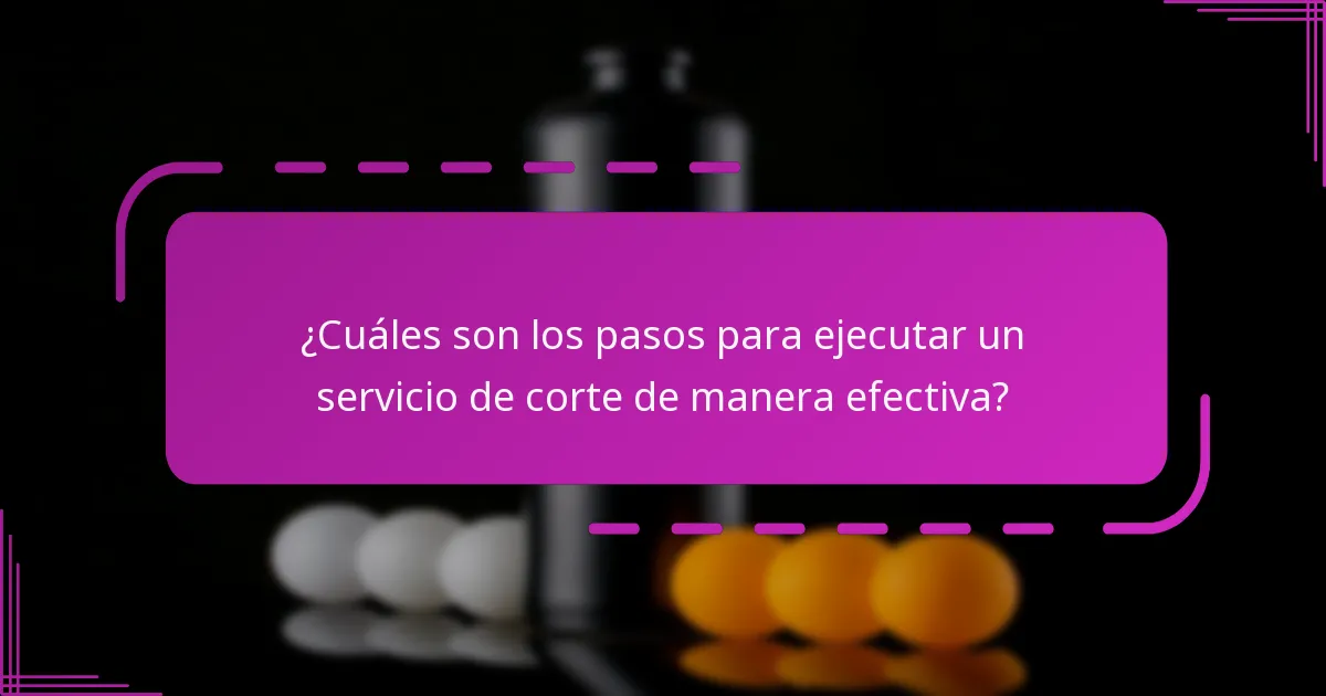 ¿Cuáles son los pasos para ejecutar un servicio de corte de manera efectiva?
